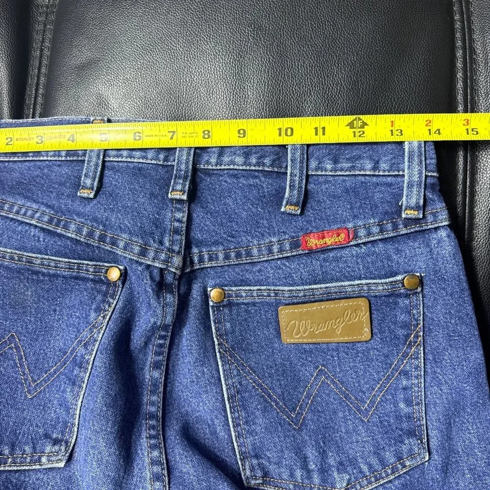 Wrangler Men's Straight Jeans Medium‎ Wash Blue Denim Slash Pocket Classic 9x36